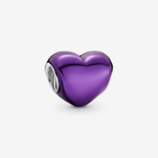 Charm Corazón Morado Metálico