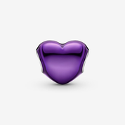 Charm Corazón Morado Metálico