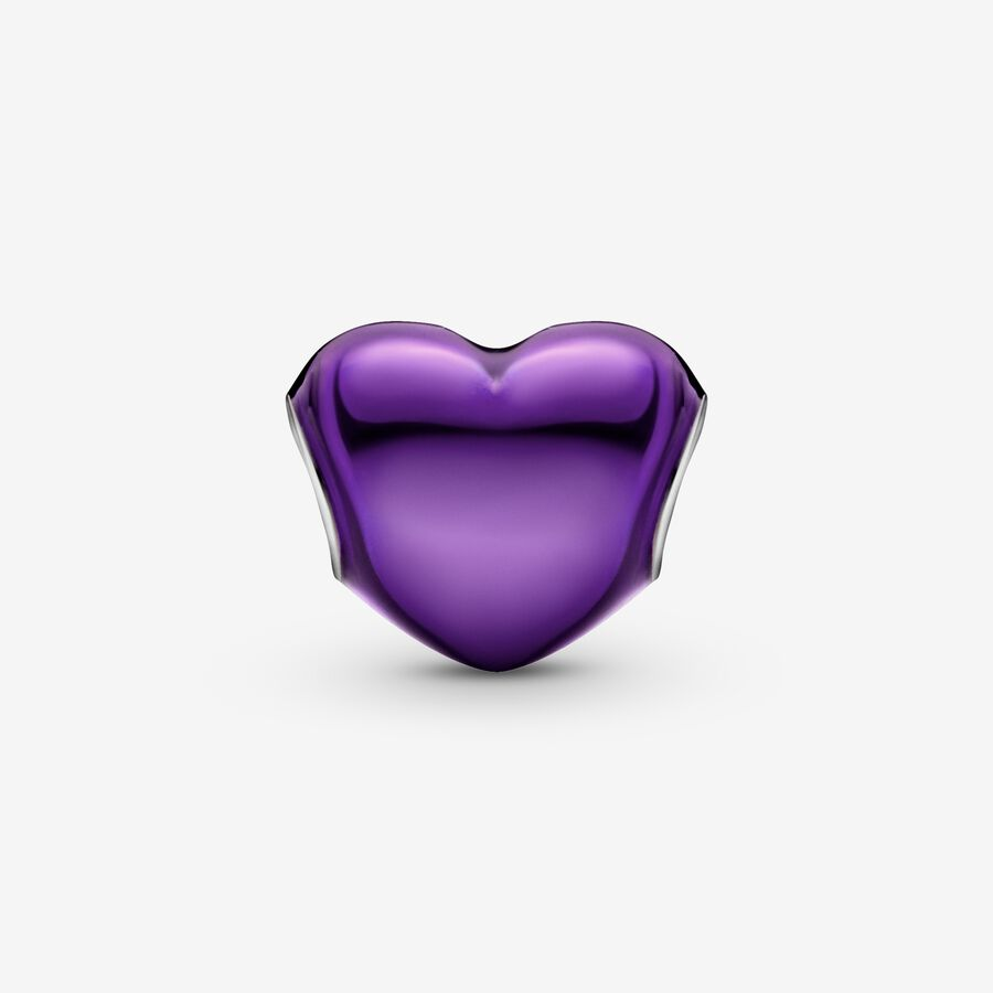 Charm Corazón Morado Metálico