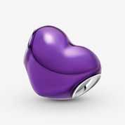 Charm Corazón Morado Metálico