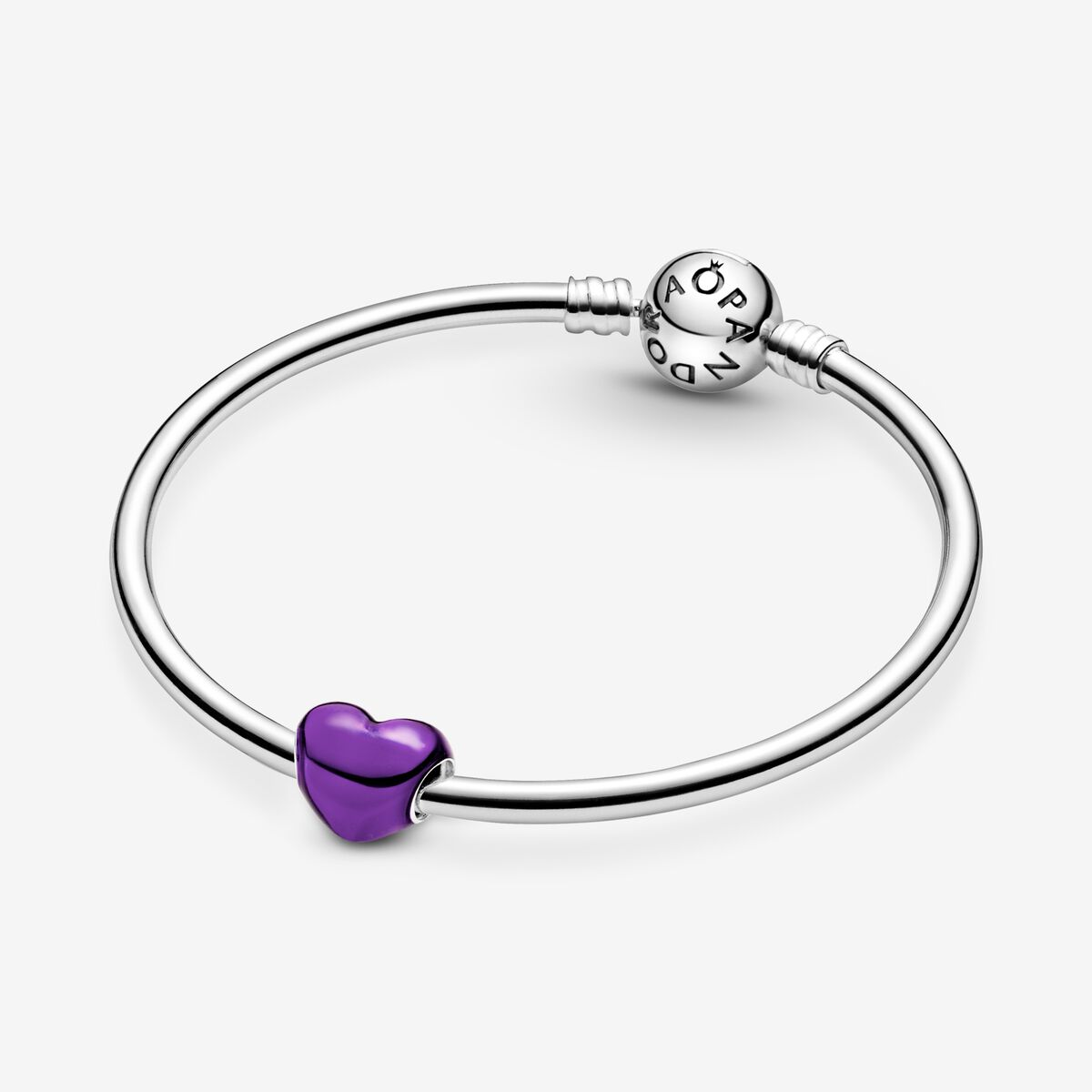 Charm Corazón Morado Metálico