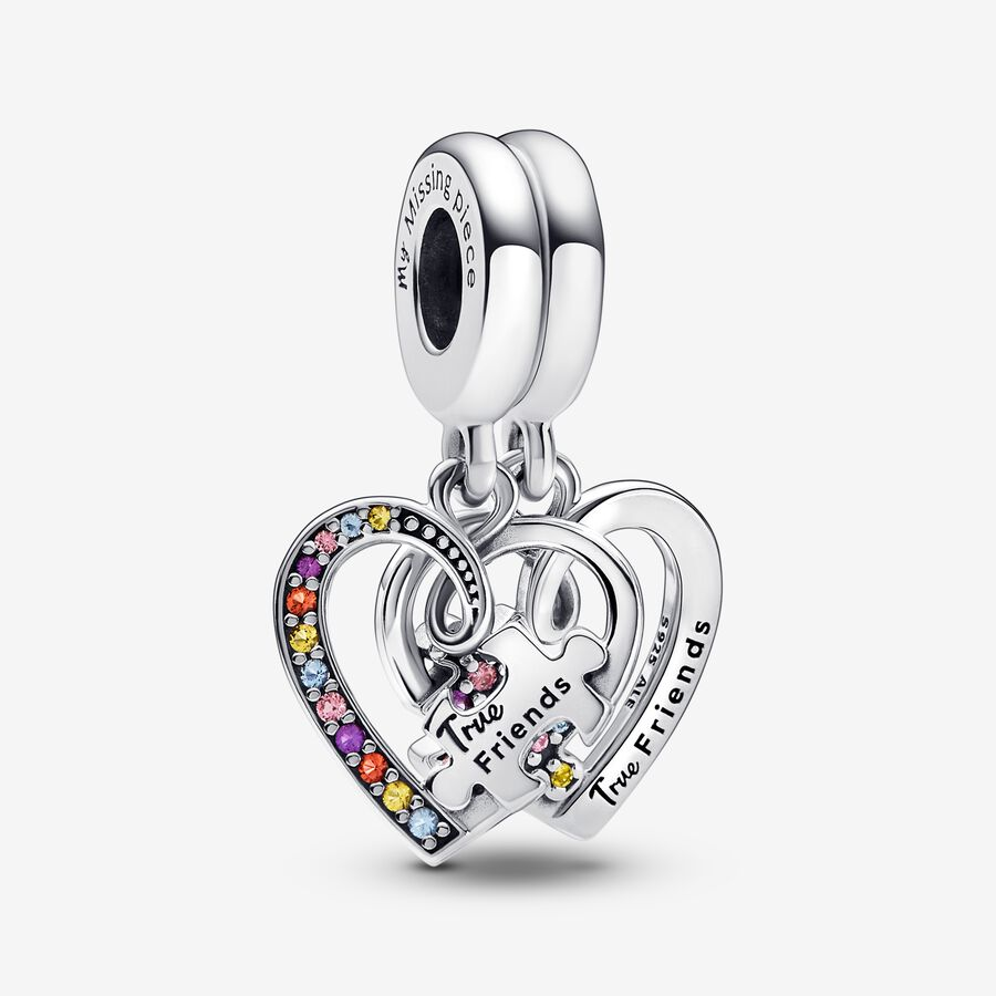 Charm Colgante Divisible Doble Corazones Best Friends