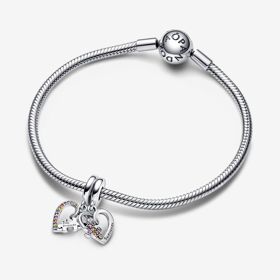 Charm Colgante Divisible Doble Corazones Best Friends