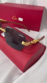 Gafas Leopardo Andante Varilla de Madera Cartier