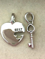 Charm Colgante Corazón y Llave Best Friends