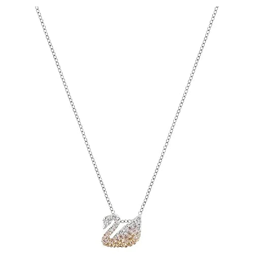 Collar Cisne Swarovski Dos Tonos con Cristales